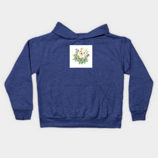 Flower cat! white squared Kids Hoodie